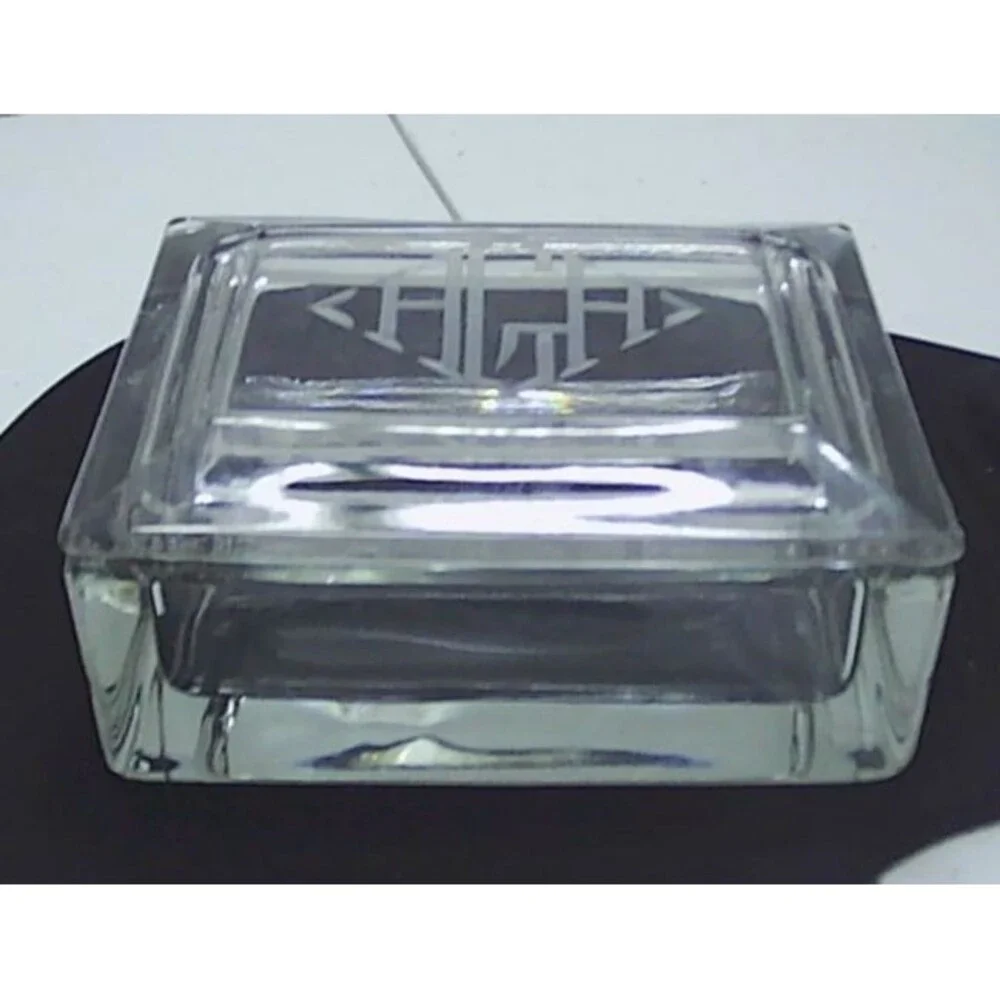 Vintage Heavy Beveled Glass Trinket Cigarette, Candy Lidded Box. QUALITY